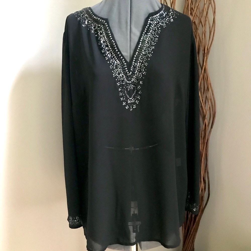 💵5 FOR $25💵 Vivien Caron Black Sheer Blouse
